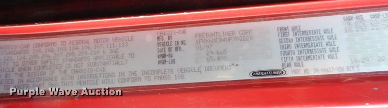 image for item KU9764 1997 Freightliner FL112SD  dump truck