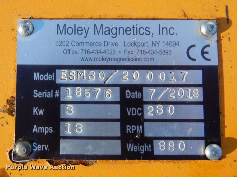 image for item KU9820 Moley Magnetics ESM 30  Moley ESM 30 skid steer magnet