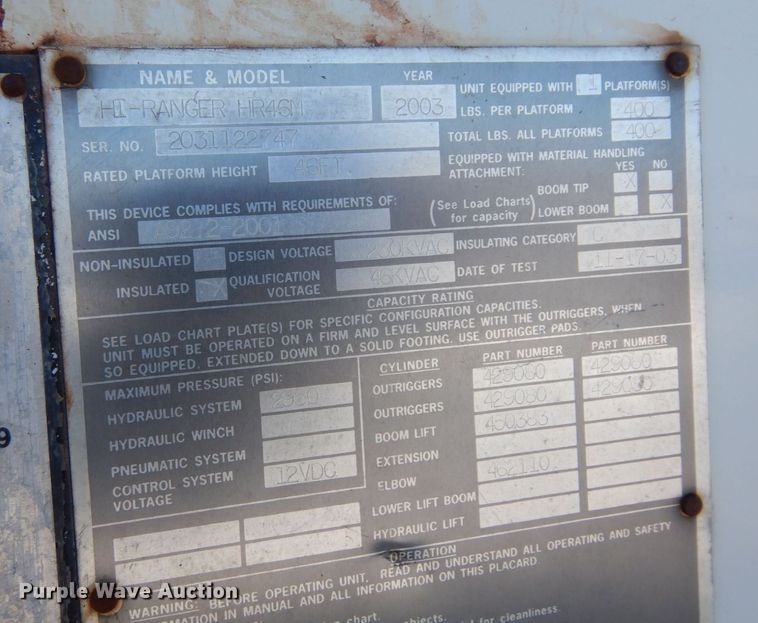 image for item KU9830 2004 International 7400  bucket truck