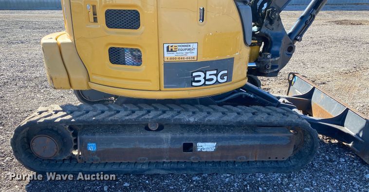 image for item KW9009 2017 John Deere 35G  mini excavator