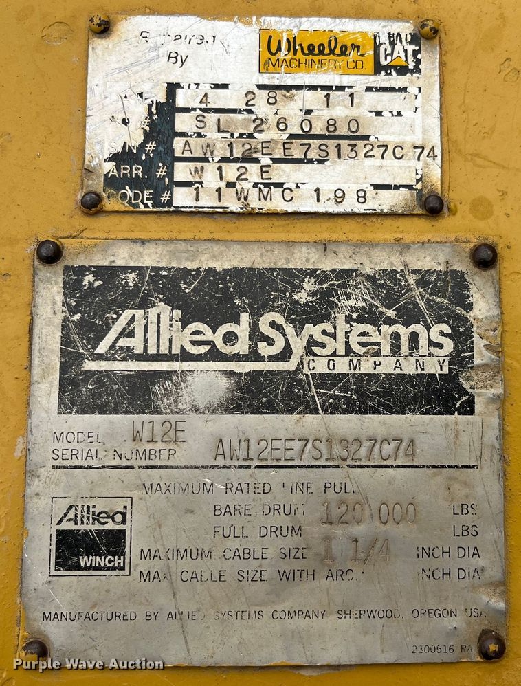 image for item LA9797 Allied Systems W12E  winch