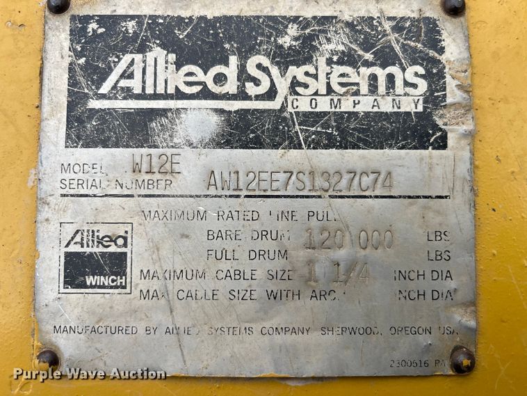 image for item LA9797 Allied Systems W12E  winch