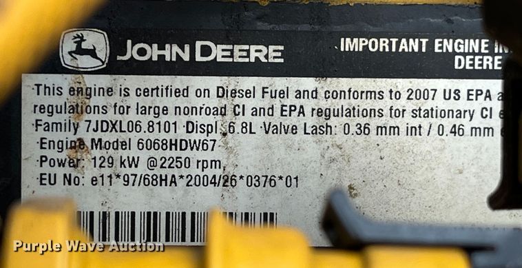 image for item LA9806 2007 John Deere 624J  wheel loader