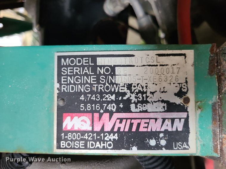 image for item LH9814 Whiteman HTH44TKDTCSL  power trowel