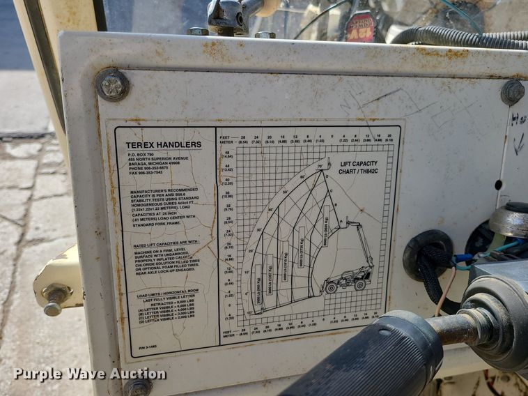 image for item LH9820 Terex TH842C  telehandler