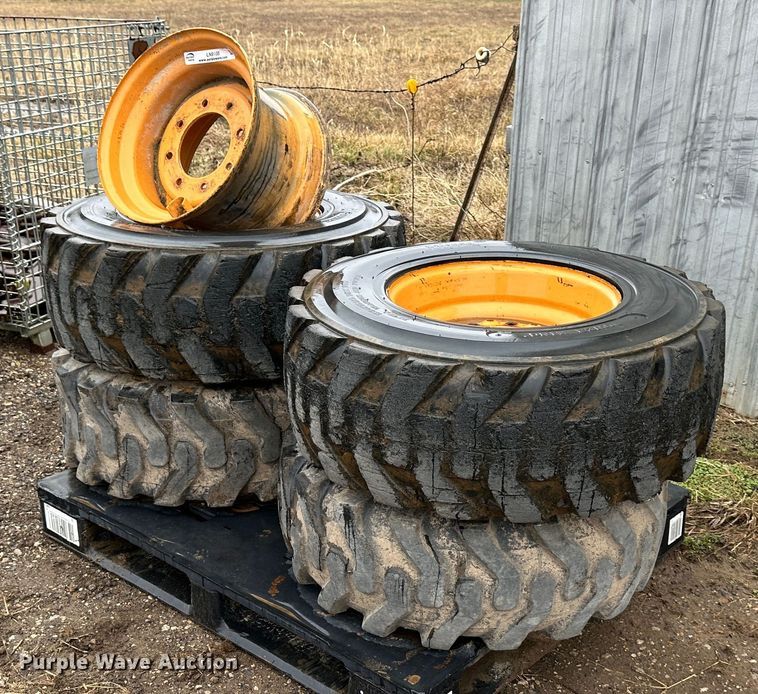 image for item LN9108 (4) Case 12-16.5 skid steer tires and wheels
