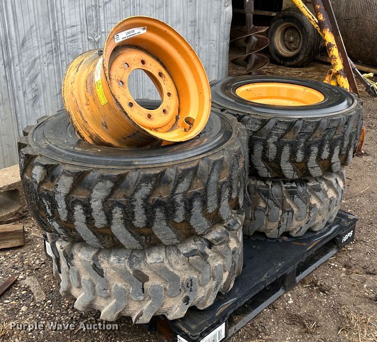 image for item LN9108 (4) Case 12-16.5 skid steer tires and wheels