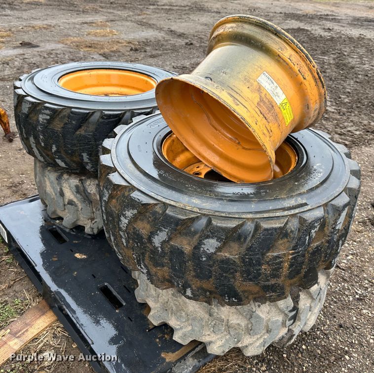 image for item LN9108 (4) Case 12-16.5 skid steer tires and wheels