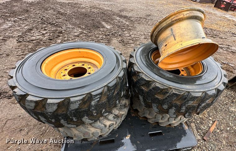 image for item LN9108 (4) Case 12-16.5 skid steer tires and wheels