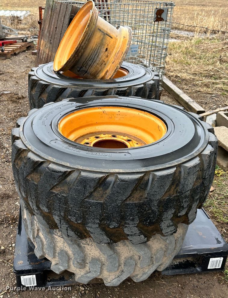 image for item LN9108 (4) Case 12-16.5 skid steer tires and wheels