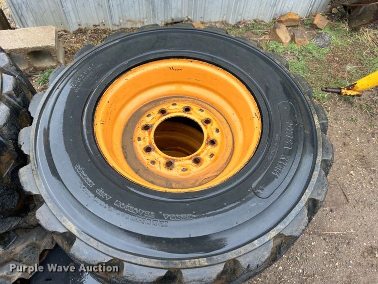 image for item LN9108 (4) Case 12-16.5 skid steer tires and wheels