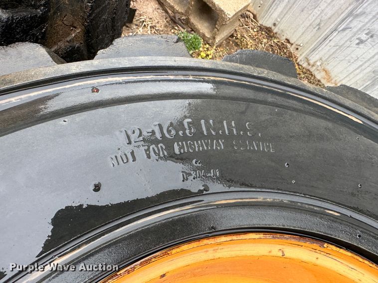 image for item LN9108 (4) Case 12-16.5 skid steer tires and wheels
