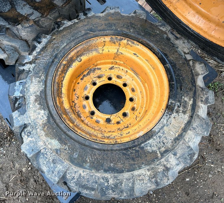 image for item LN9108 (4) Case 12-16.5 skid steer tires and wheels