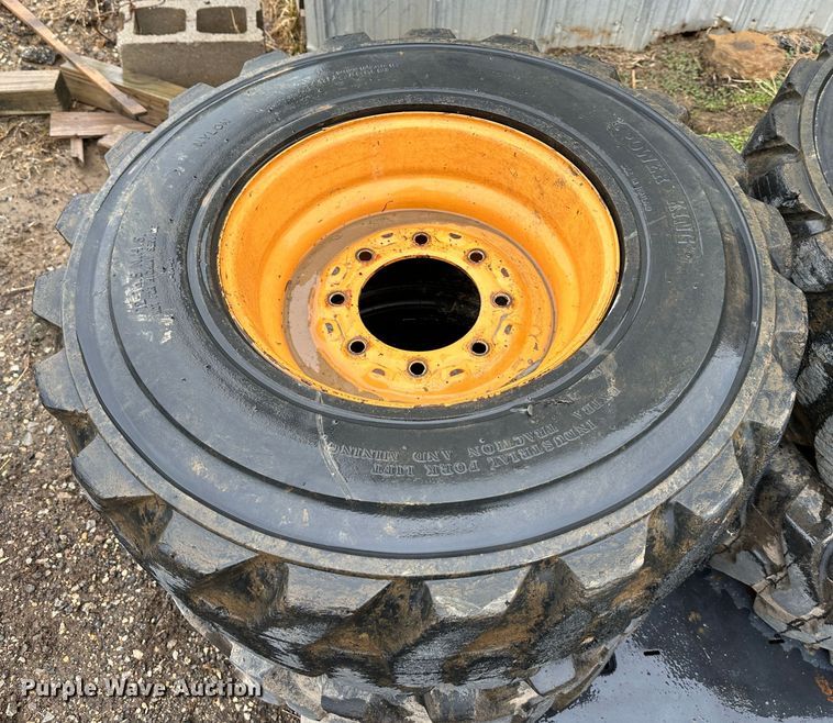 image for item LN9108 (4) Case 12-16.5 skid steer tires and wheels