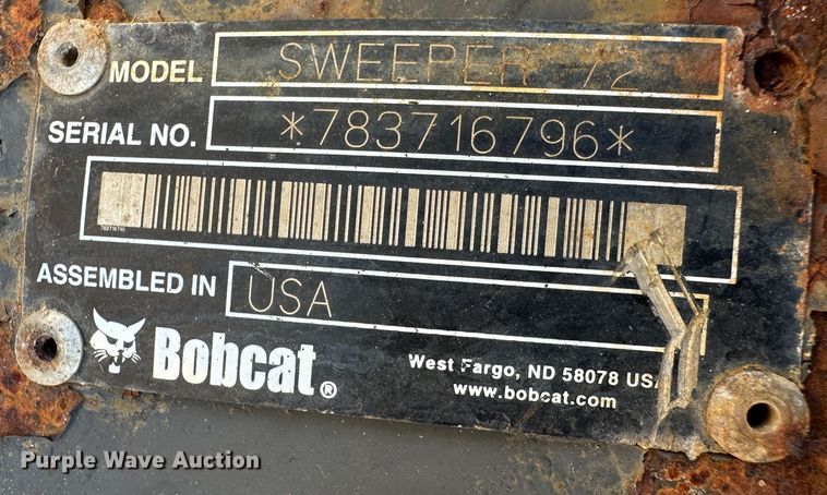 image for item LT9089 Bobcat Sweeper 72  skid steer broom