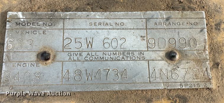 image for item LT9171 1978 Caterpillar 633D  elevating scraper