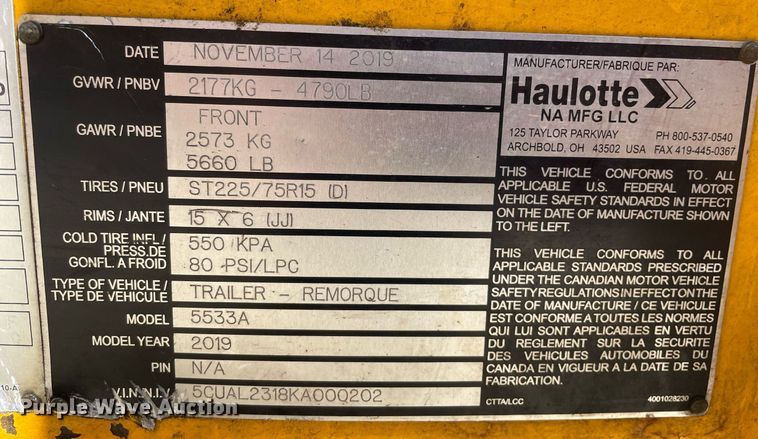 image for item MB9010 2019 Haulotte 5533A  boom lift