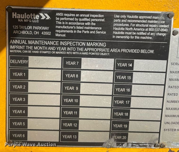 image for item MB9010 2019 Haulotte 5533A  boom lift