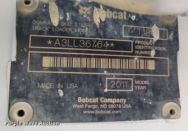 image for item MB9846 2011 Bobcat T180  tracked skid steer loader