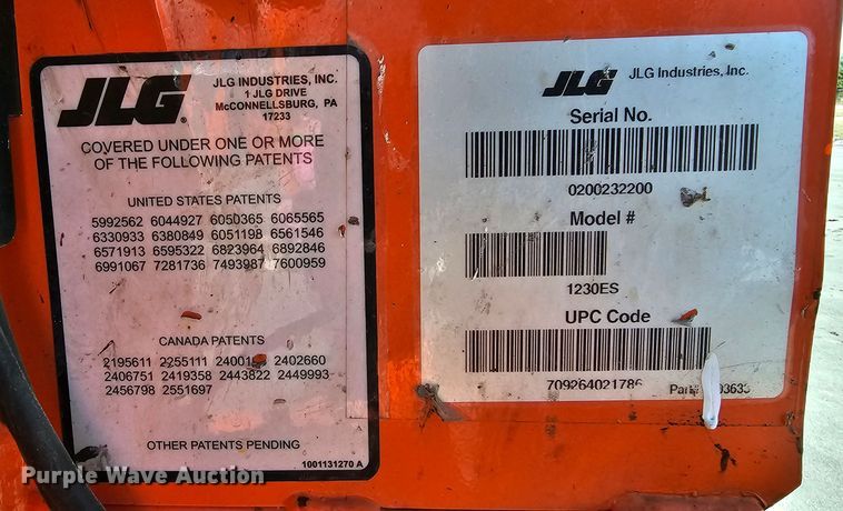 image for item MC9619 2014 JLG 1230ES  vertical lift