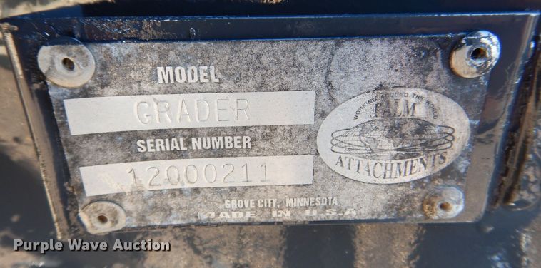 image for item MC9830 Bobcat Grader  84"W skid steer grader