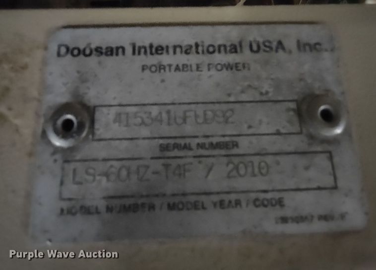 image for item MD9410 2010 Doosan LS60HZT4F  light plant