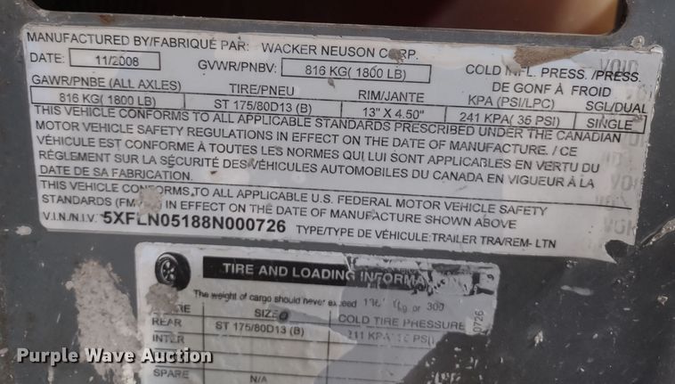 image for item MD9411 2008 Wacker Neuson LTN6  light plant