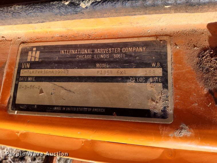 image for item ME9048 1986 International F1954  dump truck