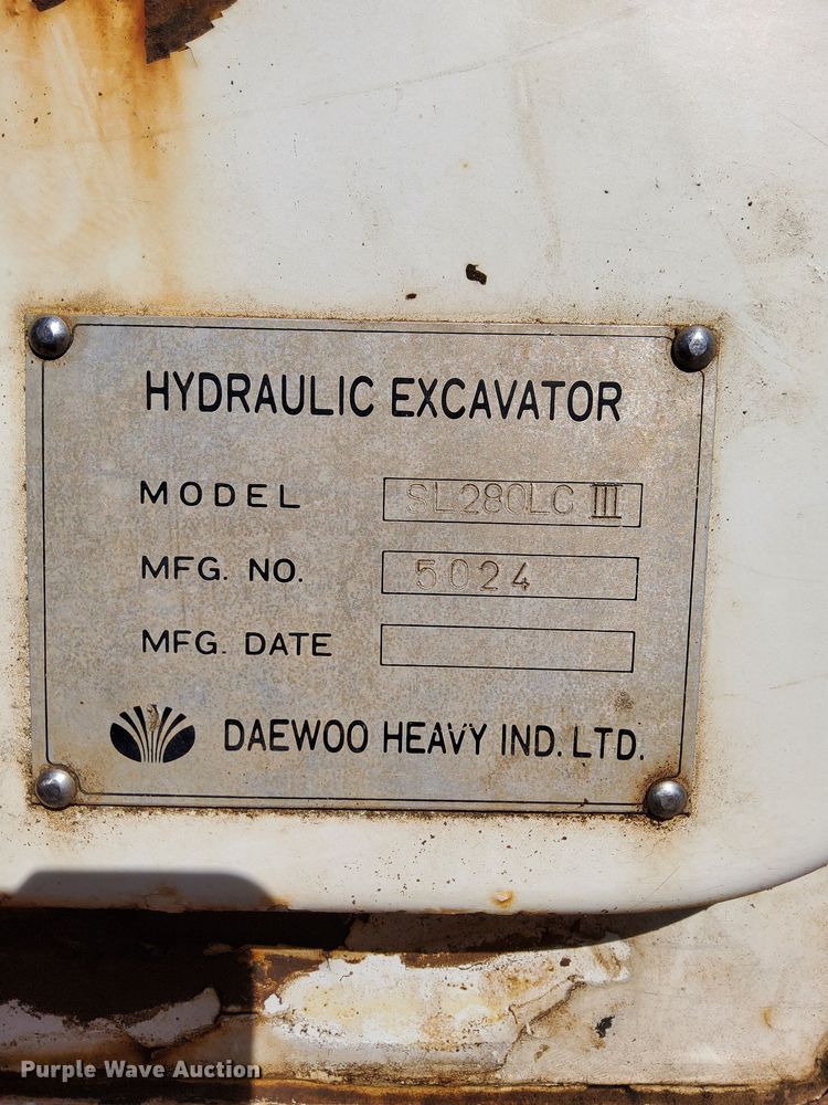 image for item ME9050 1995 Daewoo 280 LC III  excavator