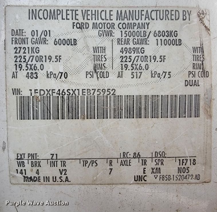 image for item MH9650 2001 Ford F450 Super Duty  bucket truck