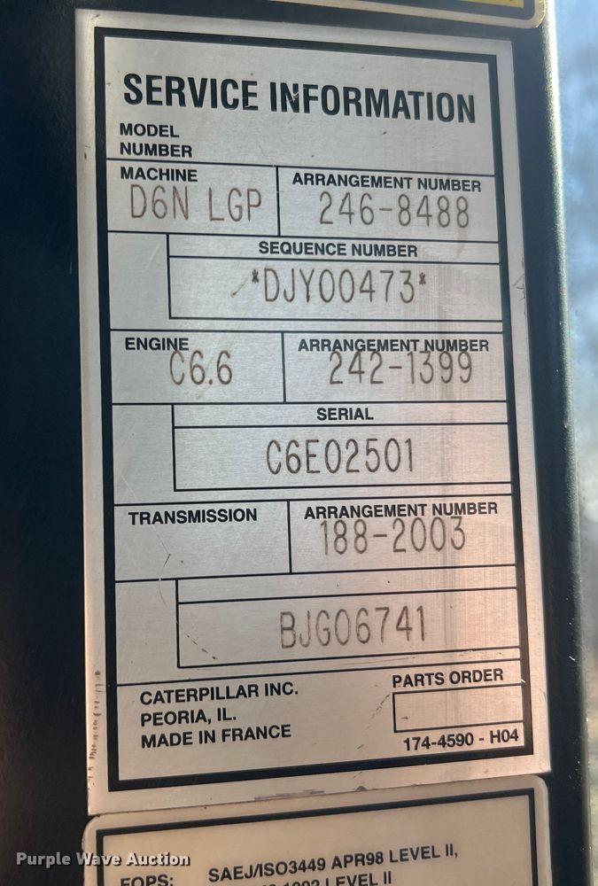 image for item MM9198 2007 Caterpillar D6N LGP  dozer