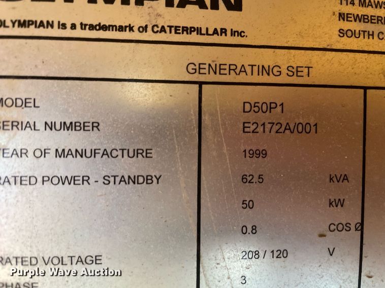 image for item MM9352 1999 Olympian D50P1  generator