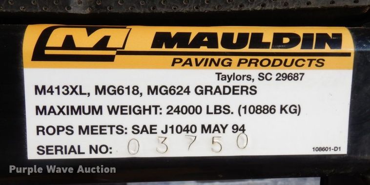 image for item AF9267 2018 Mauldin M413XT  maintainer