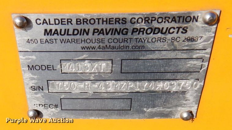 image for item AF9267 2018 Mauldin M413XT  maintainer
