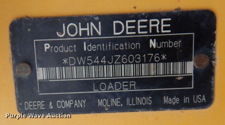 image for item AF9280 2006 John Deere 544J  wheel loader