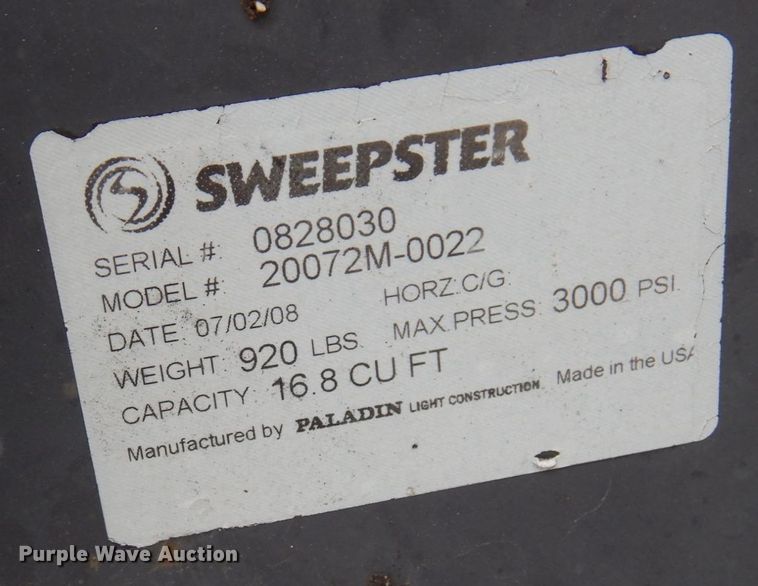 image for item AF9314 Sweepster 20072-0022  skid steer sweeper