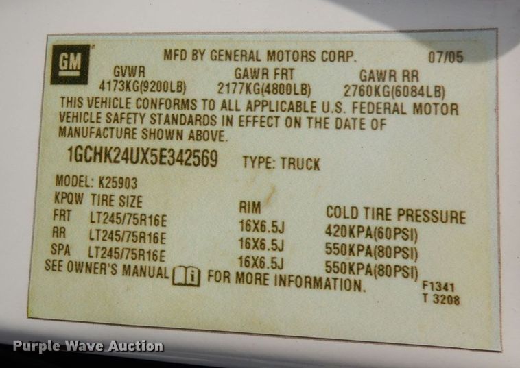 image for item AF9329 2005 Chevrolet Silverado 2500HD  pickup truck