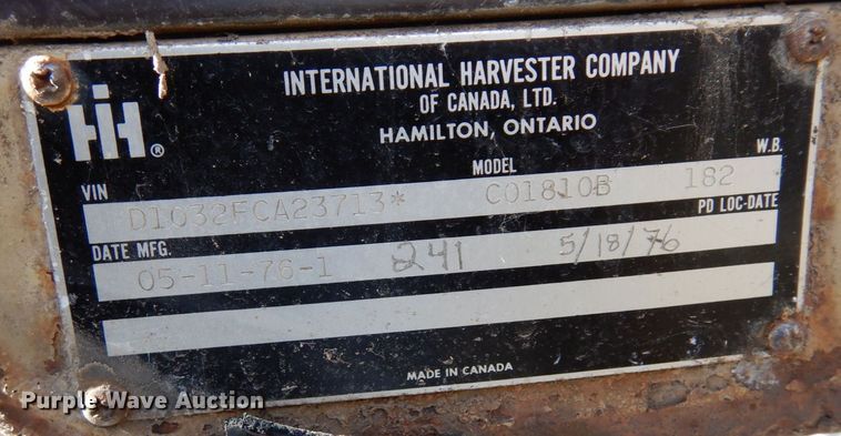 image for item KU9771 1976 International Cargostar  water truck