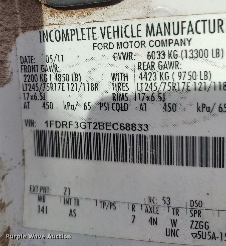 image for item DG5366 2011 Ford F350 Super Duty  dump bed pickup truck