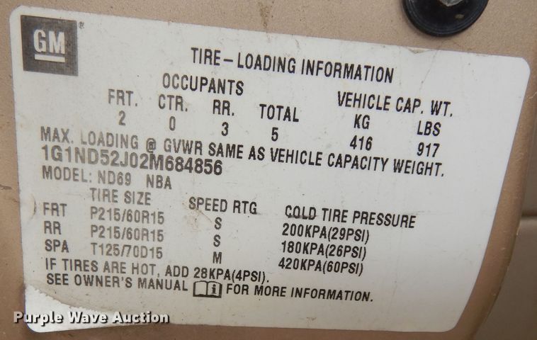 image for item DK7658 2002 Chevrolet Malibu