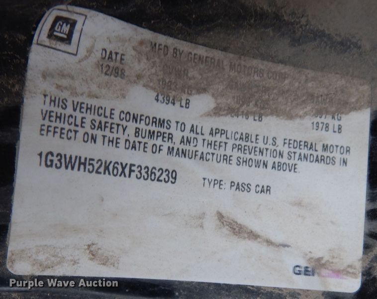 image for item DK7663 1999 Oldsmobile Intrigue GX