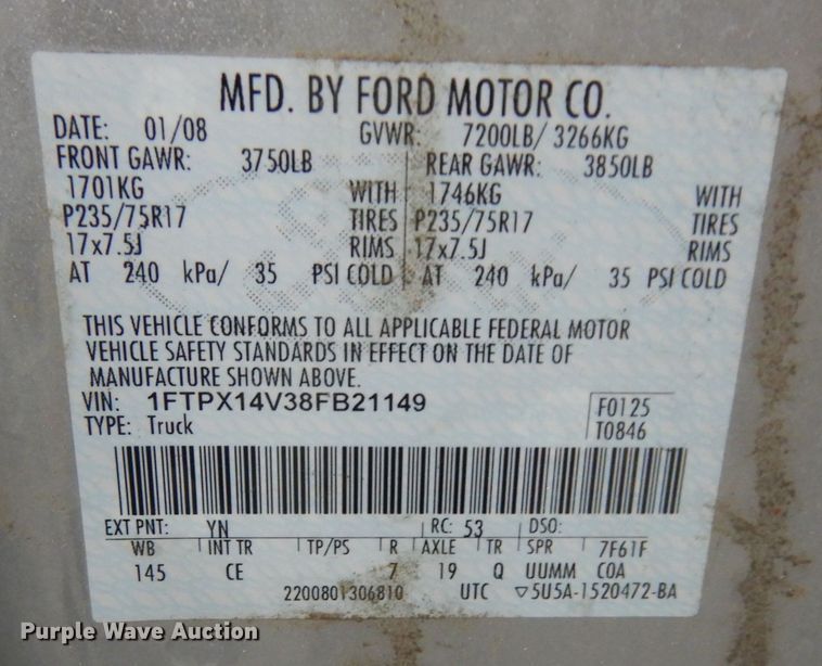 image for item DK7664 2008 Ford F150 XL  SuperCab pickup truck