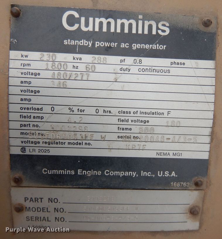 image for item DK7680 Cummins  generator