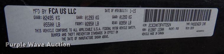 image for item DN6314 2015 Dodge Charger Police