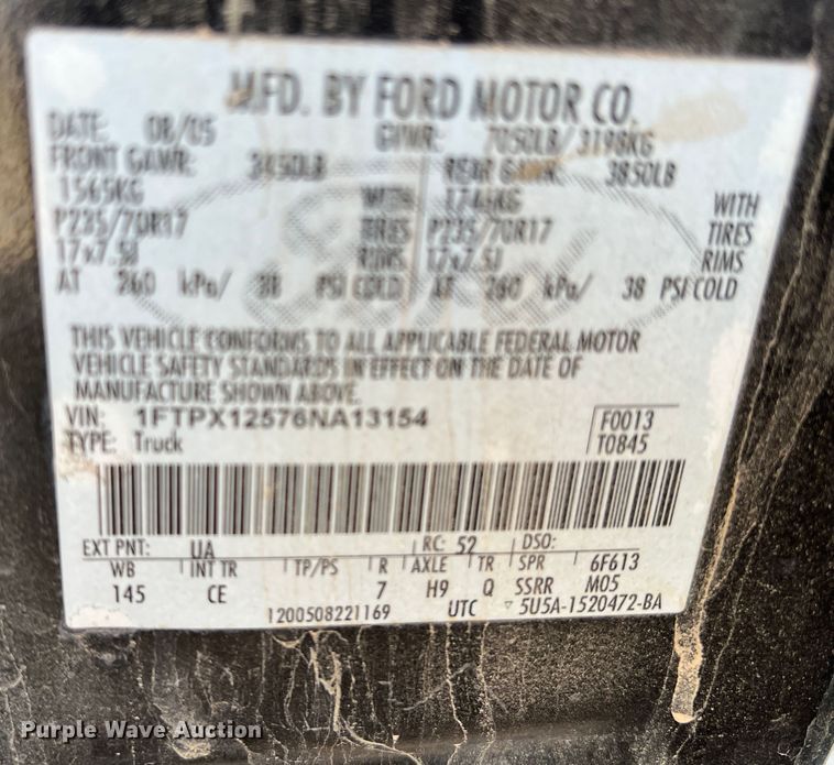 image for item DP0007 2006 Ford F150  SuperCab pickup truck