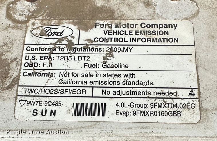 image for item DR6052 2009 Ford Ranger  SuperCab pickup truck