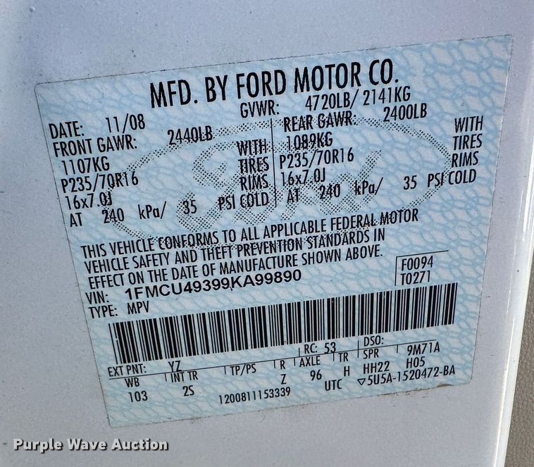 image for item DR6055 2009 Ford Escape Hybrid  SUV