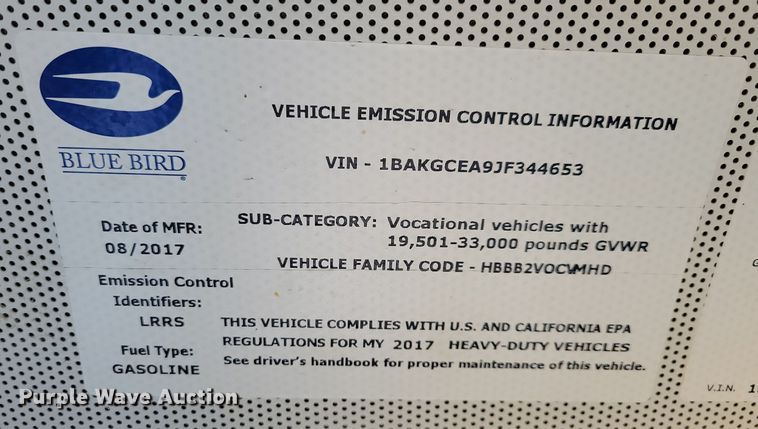 image for item IO9444 2018 Blue Bird  school bus