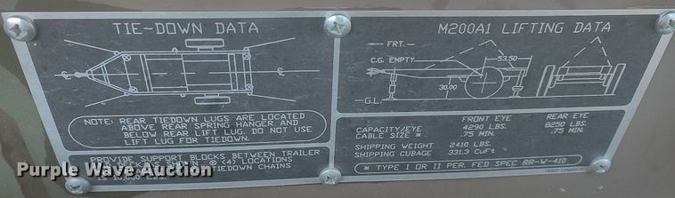 image for item LG9609 2011 Schutt Industries M200A1  utility trailer