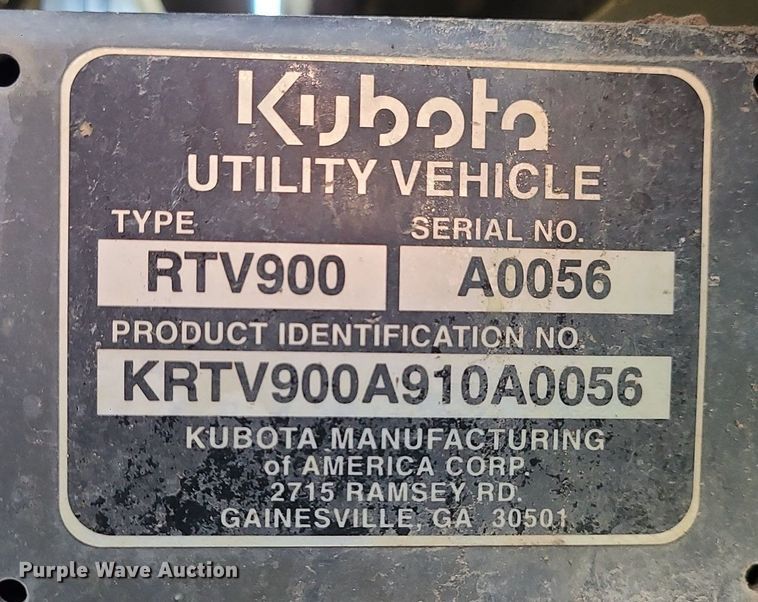 image for item LH9898 2009 Kubota RTV900  utility vehicle